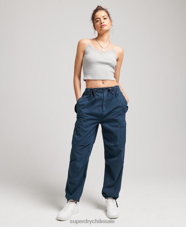 mujer Superdry Armada pantalones de algodón orgánico con agarre de paracaídas 2R68Z2600