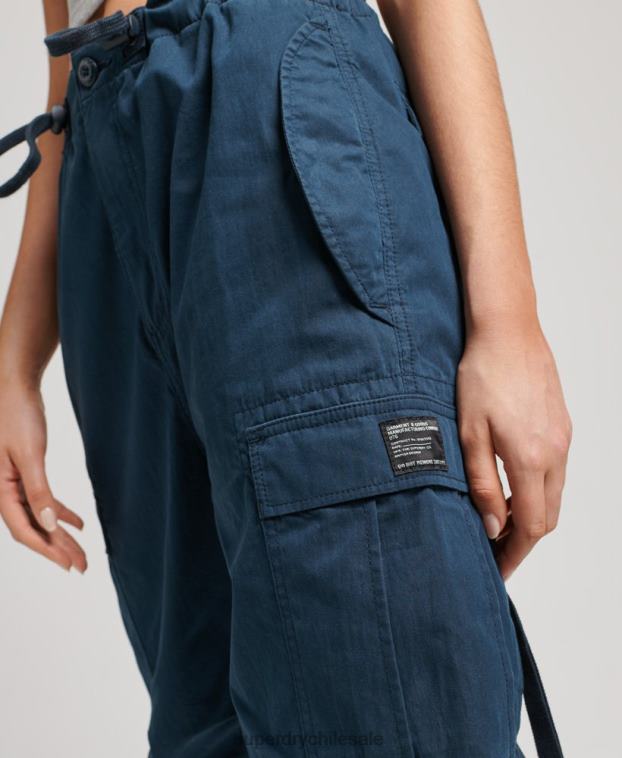 mujer Superdry Armada pantalones de algodón orgánico con agarre de paracaídas 2R68Z2600