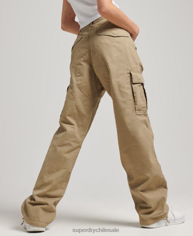 mujer Superdry beige pantalones cargo baggy de algodón orgánico 2R68Z2571