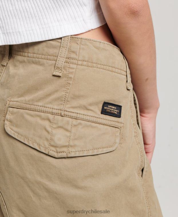 mujer Superdry beige pantalones cargo baggy de algodón orgánico 2R68Z2571