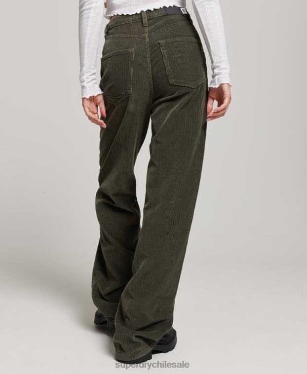 mujer Superdry caqui pantalones anchos vintage de pana 2R68Z2586