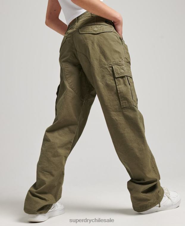 mujer Superdry caqui pantalones cargo baggy de algodón orgánico 2R68Z2562