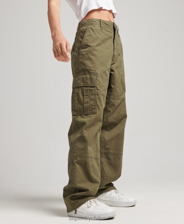 mujer Superdry caqui pantalones cargo baggy de algodón orgánico 2R68Z2562