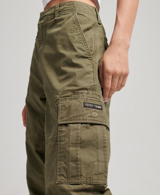 mujer Superdry caqui pantalones cargo baggy de algodón orgánico 2R68Z2562