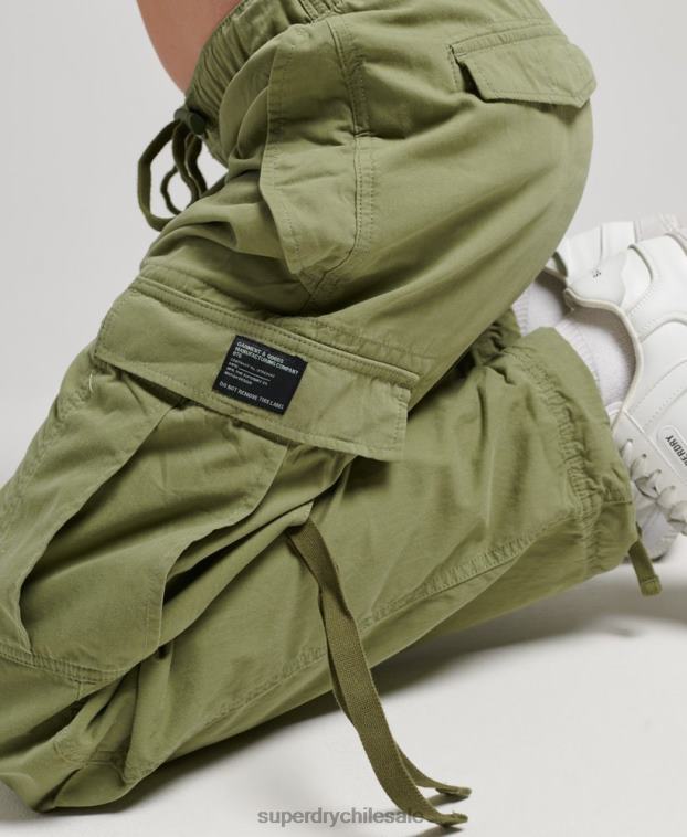 mujer Superdry caqui pantalones de algodón orgánico con agarre de paracaídas 2R68Z2607