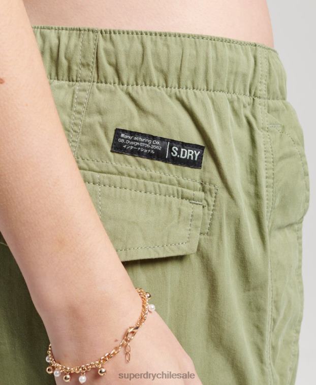 mujer Superdry caqui pantalones de algodón orgánico con agarre de paracaídas 2R68Z2607