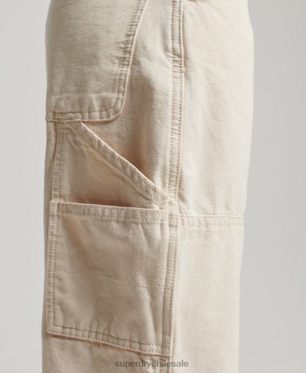 mujer Superdry crema Pantalón carpintero ancho vintage de algodón orgánico 2R68Z2573