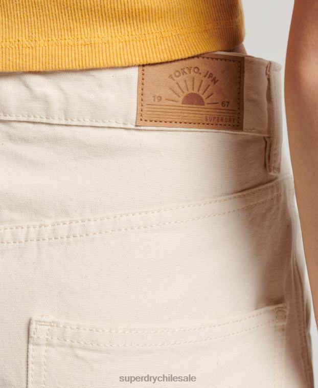 mujer Superdry crema Pantalón carpintero ancho vintage de algodón orgánico 2R68Z2573