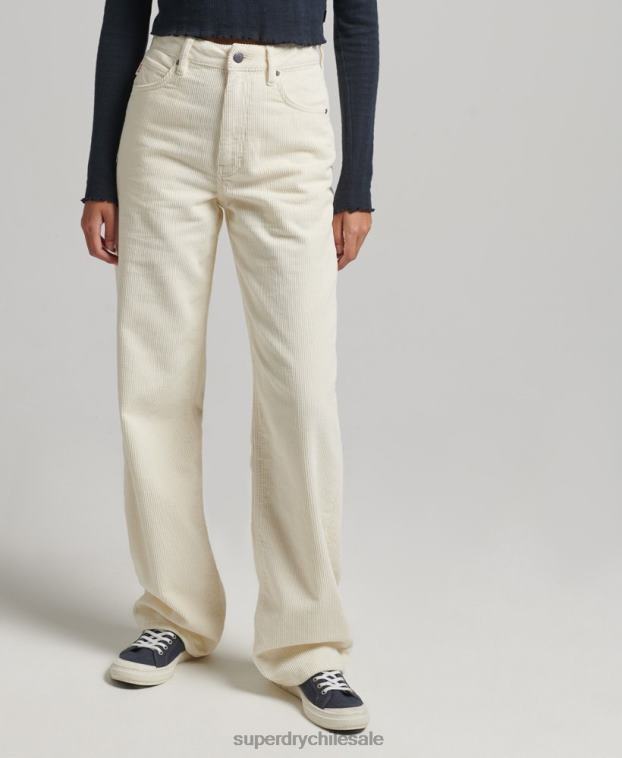 mujer Superdry crema pantalones anchos vintage de pana 2R68Z2587