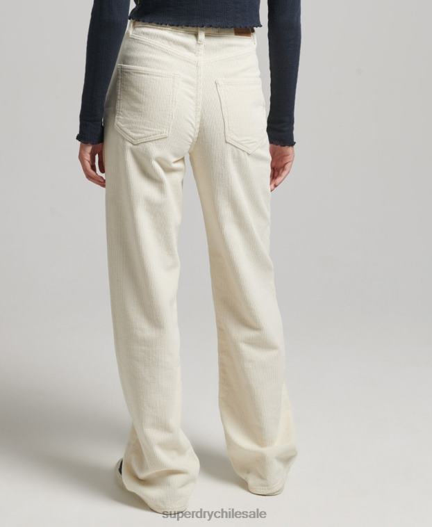 mujer Superdry crema pantalones anchos vintage de pana 2R68Z2587