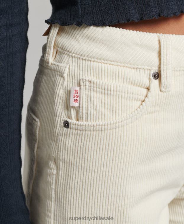 mujer Superdry crema pantalones anchos vintage de pana 2R68Z2587