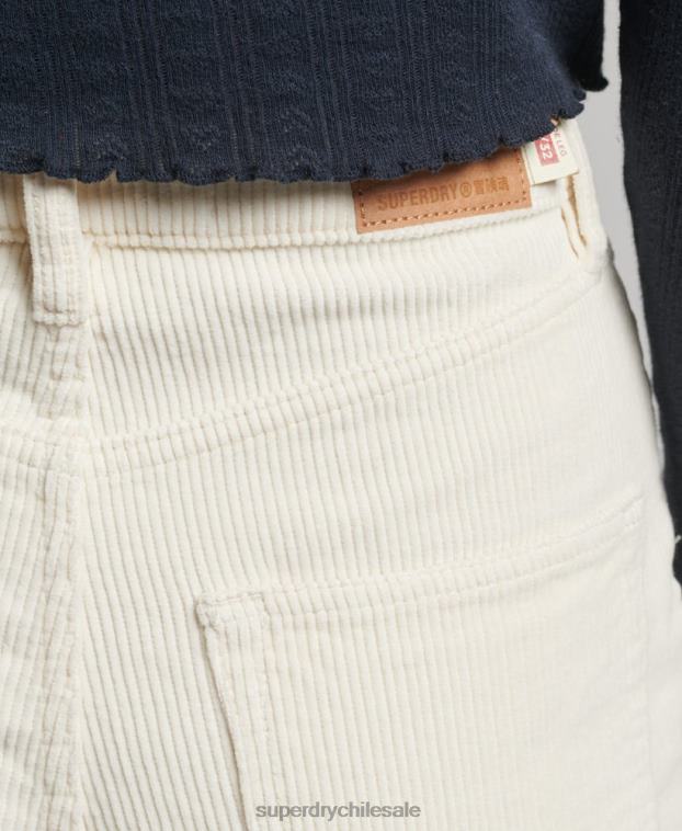 mujer Superdry crema pantalones anchos vintage de pana 2R68Z2587