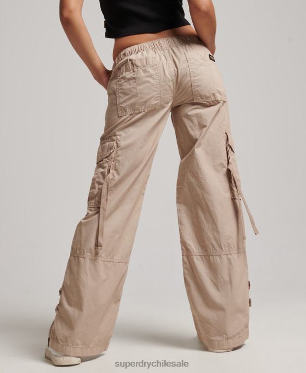 mujer Superdry crema pantalones cargo de tiro bajo y pernera ancha 2R68Z2001