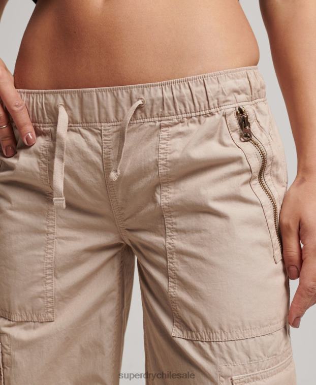 mujer Superdry crema pantalones cargo de tiro bajo y pernera ancha 2R68Z2001