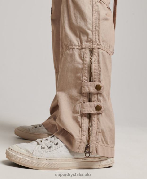 mujer Superdry crema pantalones cargo de tiro bajo y pernera ancha 2R68Z2001