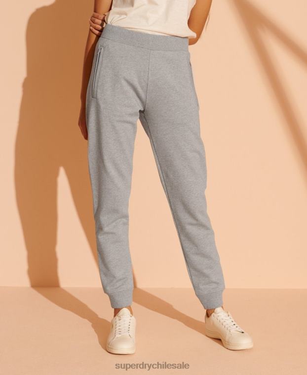 mujer Superdry gris claro pantalones de chándal de algodón orgánico de edición limitada 2R68Z3943