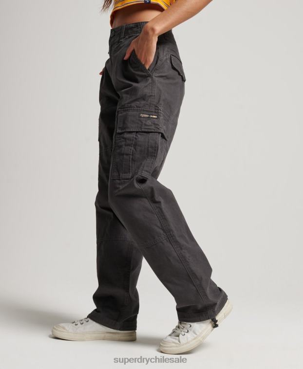 mujer Superdry gris oscuro pantalones cargo baggy de algodón orgánico 2R68Z2589