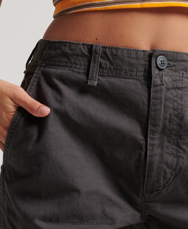 mujer Superdry gris oscuro pantalones cargo baggy de algodón orgánico 2R68Z2589