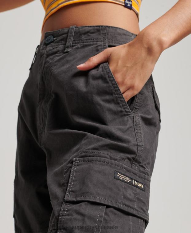 mujer Superdry gris oscuro pantalones cargo baggy de algodón orgánico 2R68Z2589
