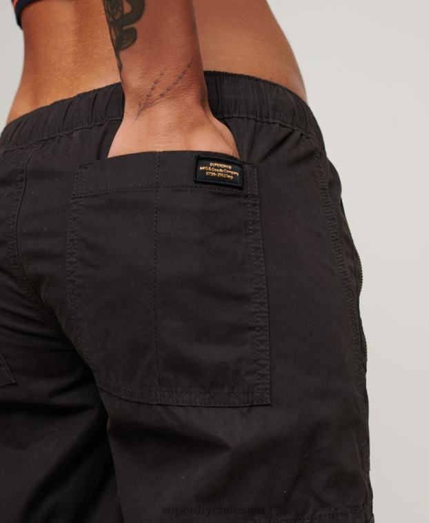 mujer Superdry gris oscuro pantalones cargo de tiro bajo y pernera ancha 2R68Z1963