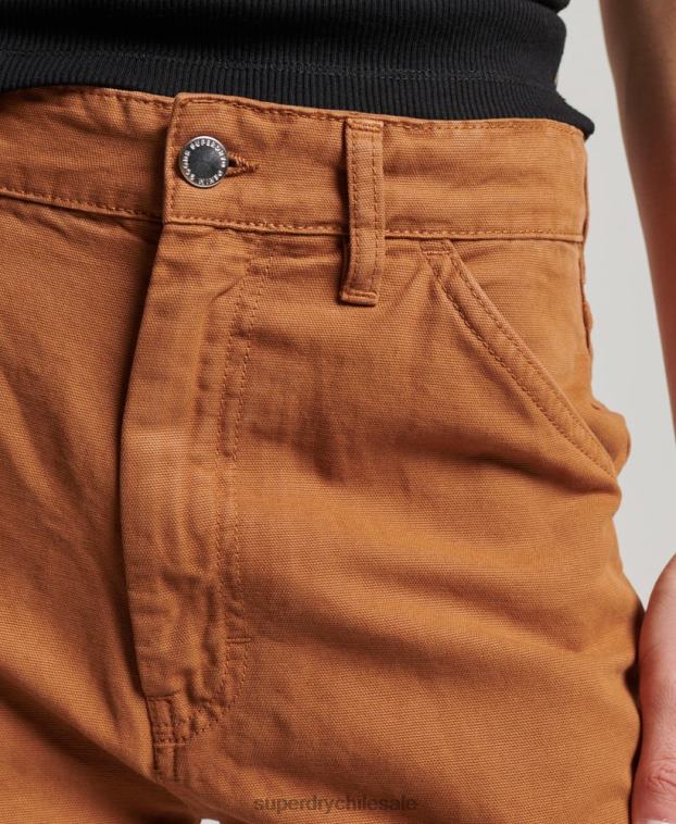 mujer Superdry marrón Pantalón carpintero ancho vintage de algodón orgánico 2R68Z2561
