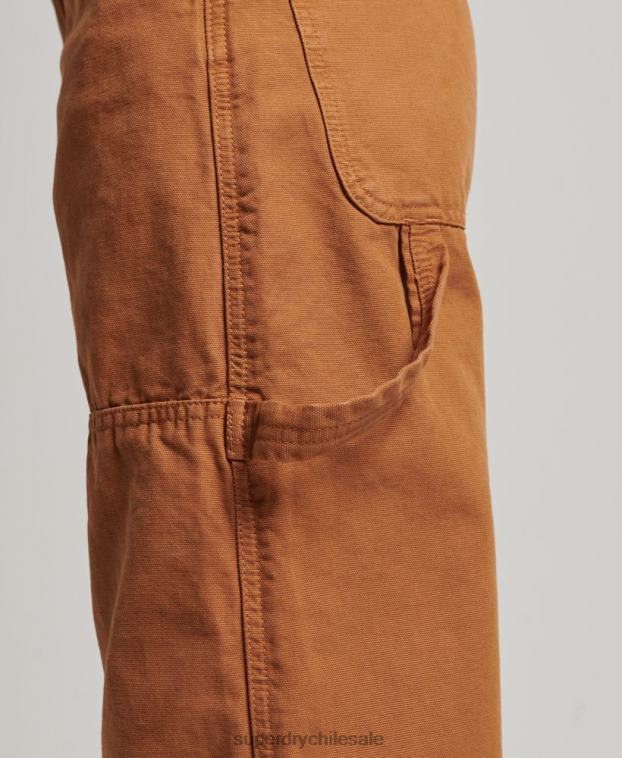 mujer Superdry marrón Pantalón carpintero ancho vintage de algodón orgánico 2R68Z2561