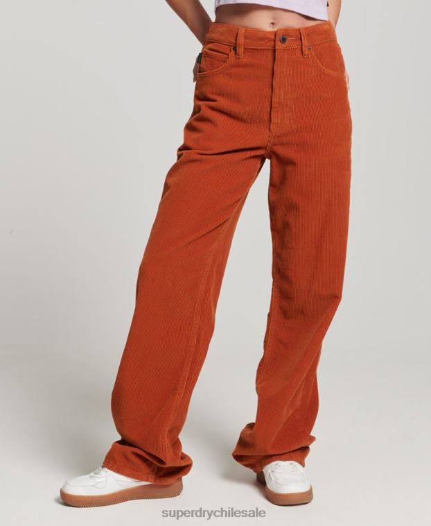 mujer Superdry marrón pantalones anchos vintage de pana 2R68Z2570