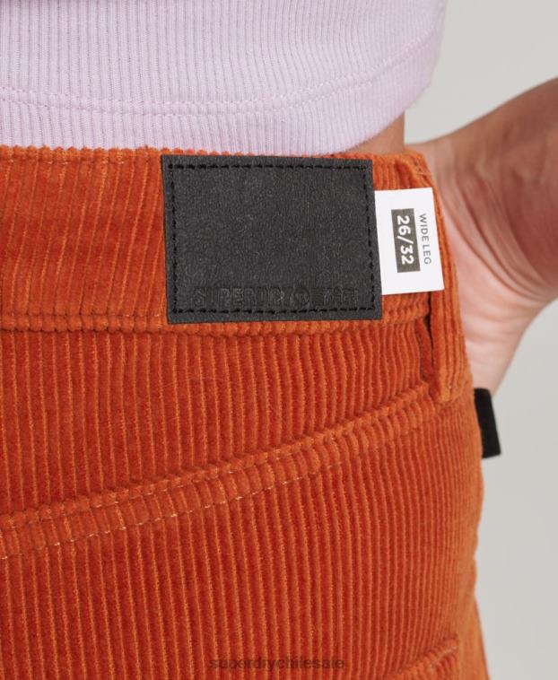mujer Superdry marrón pantalones anchos vintage de pana 2R68Z2570