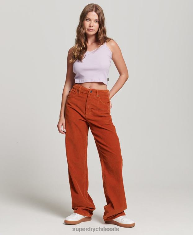 mujer Superdry marrón pantalones anchos vintage de pana 2R68Z2570