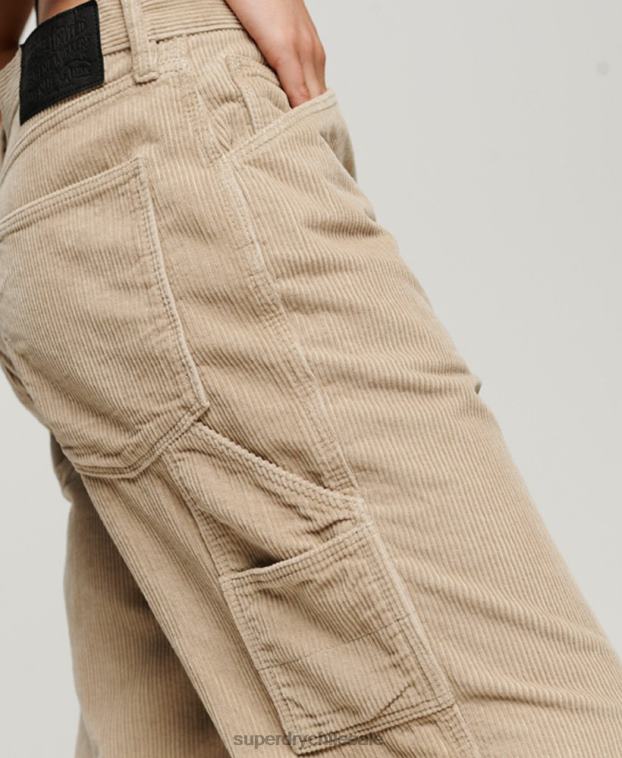 mujer Superdry marrón pantalones de carpintero de pana 2R68Z2565