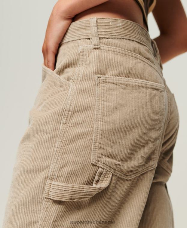 mujer Superdry marrón pantalones de carpintero de pana 2R68Z2565