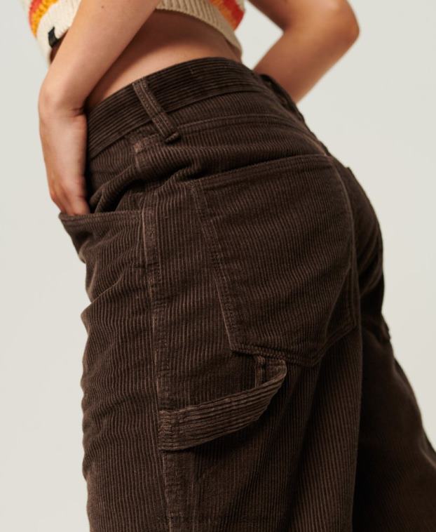 mujer Superdry marrón pantalones de carpintero de pana 2R68Z2568