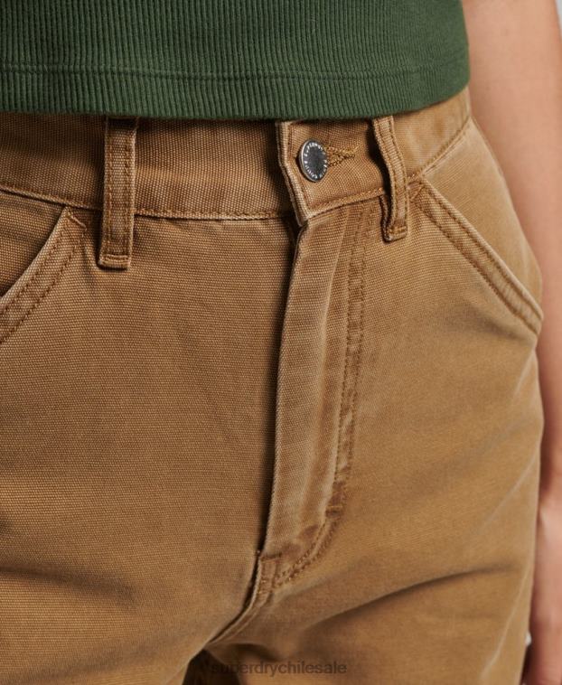 mujer Superdry marrón pantalones de carpintero de pierna ancha 2R68Z2578