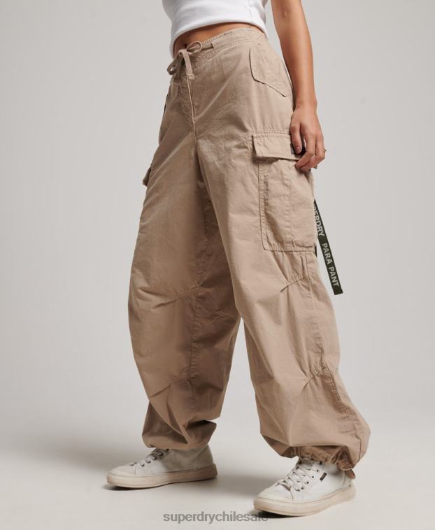 mujer Superdry marrón pantalones holgados de paracaídas 2R68Z1961