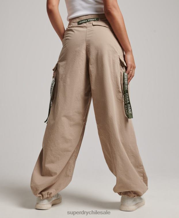 mujer Superdry marrón pantalones holgados de paracaídas 2R68Z1961