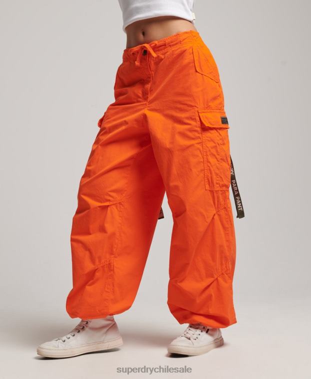 mujer Superdry naranja pantalones holgados de paracaídas 2R68Z1973