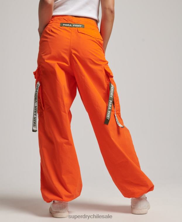 mujer Superdry naranja pantalones holgados de paracaídas 2R68Z1973
