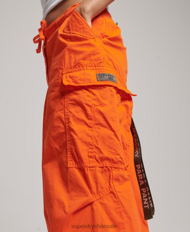 mujer Superdry naranja pantalones holgados de paracaídas 2R68Z1973