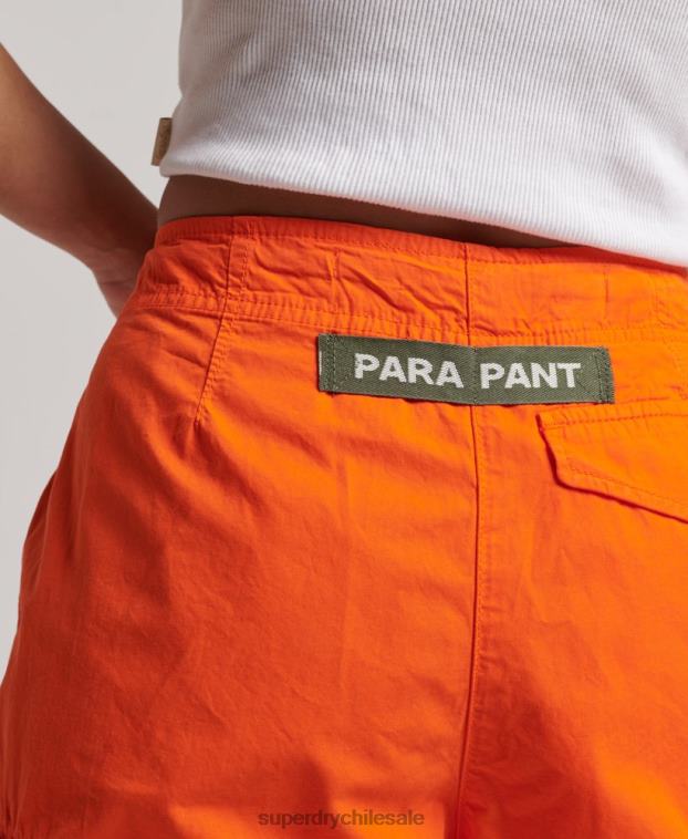 mujer Superdry naranja pantalones holgados de paracaídas 2R68Z1973