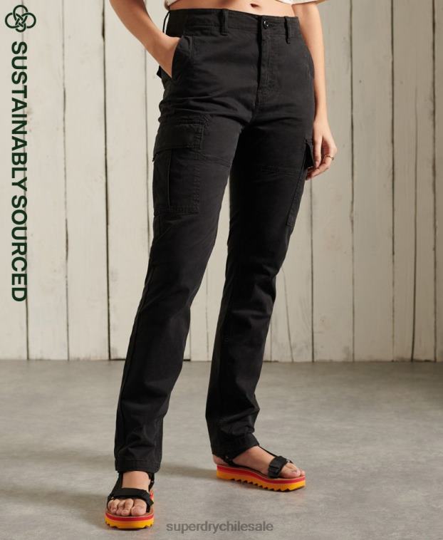 mujer Superdry negro pantalones cargo delgados 2R68Z2606