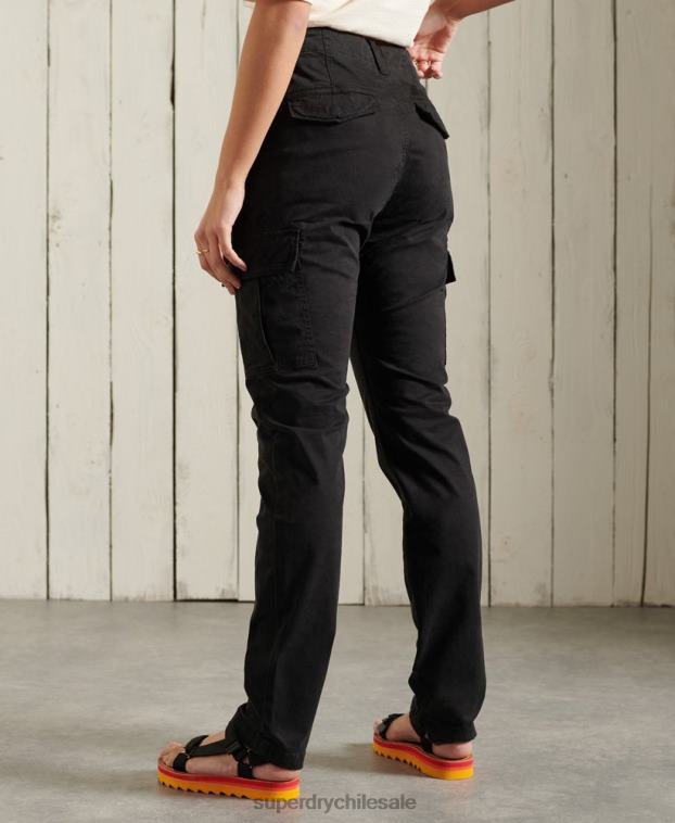mujer Superdry negro pantalones cargo delgados 2R68Z2606