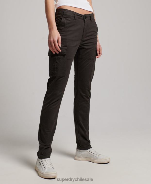 mujer Superdry negro pantalones cargo slim de algodón orgánico 2R68Z2581