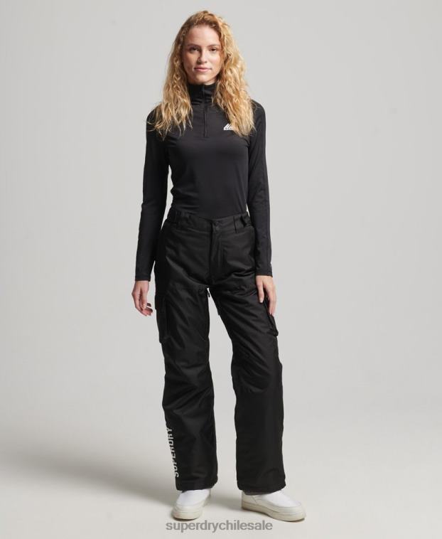 mujer Superdry negro pantalones de rescate 2R68Z6550