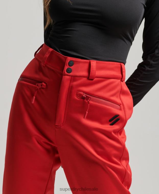 mujer Superdry rojo pantalones slim de esquí softshell 2R68Z2590