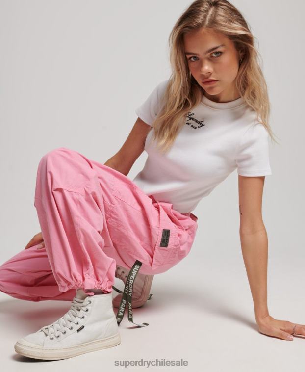 mujer Superdry rosa pantalones holgados de paracaídas 2R68Z1989