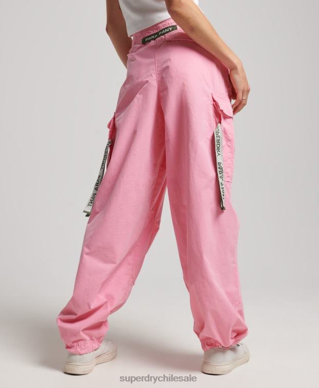 mujer Superdry rosa pantalones holgados de paracaídas 2R68Z1989