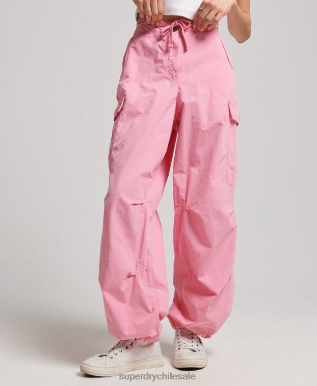 mujer Superdry rosa pantalones holgados de paracaídas 2R68Z1989