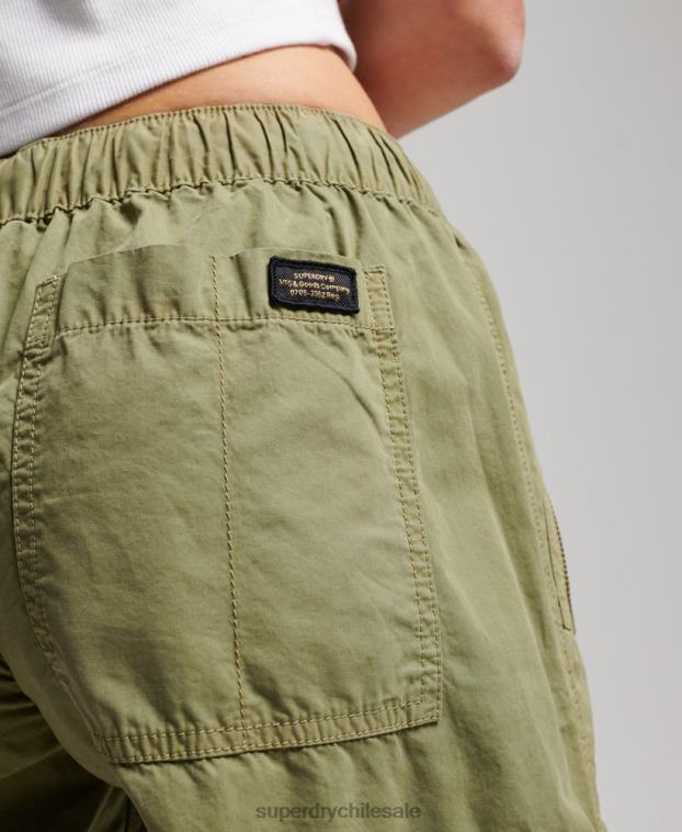 mujer Superdry verde pantalones cargo de tiro bajo y pernera ancha 2R68Z2015