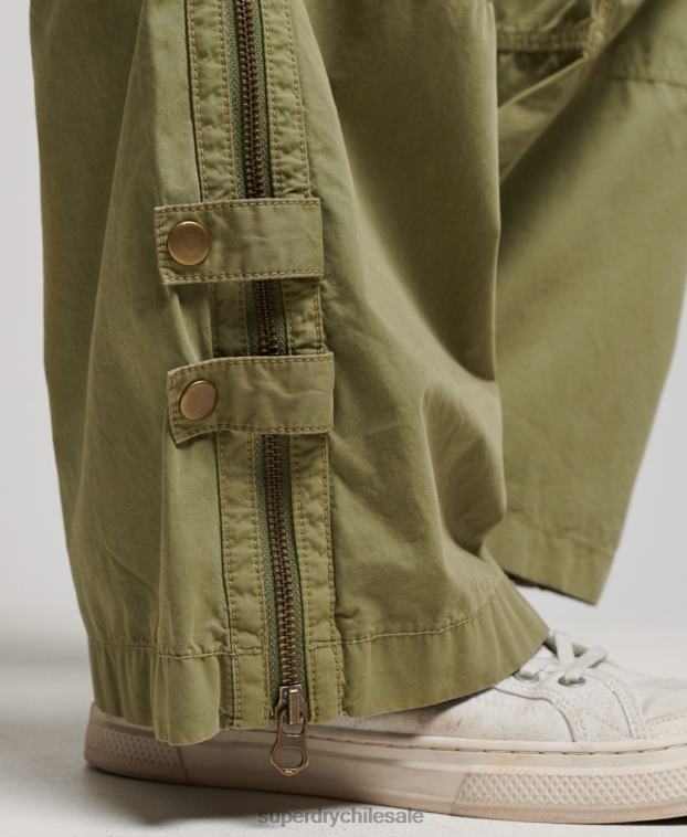 mujer Superdry verde pantalones cargo de tiro bajo y pernera ancha 2R68Z2015