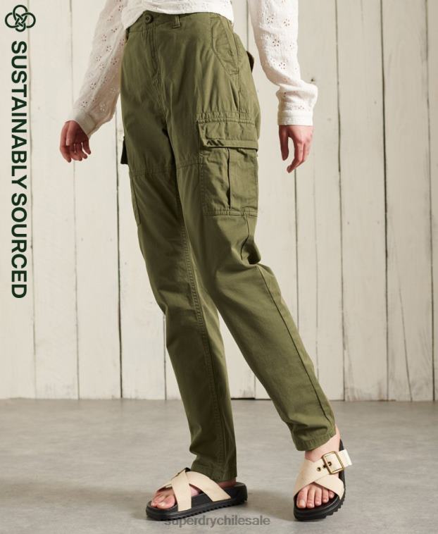 mujer Superdry verde pantalones cargo delgados 2R68Z2605